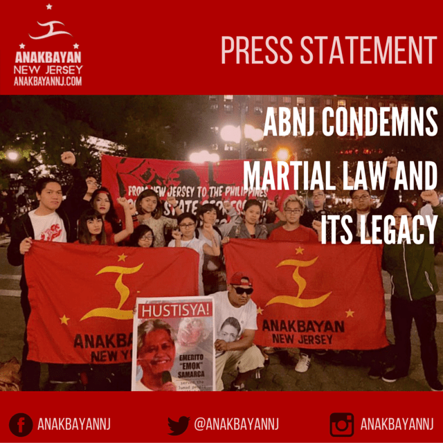 ABNJ CONDEMNS MARTIAL LAW AND ITS LEGACY